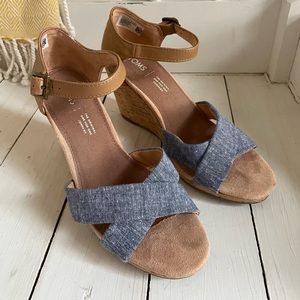 TOMS Denim Wedge Sandals